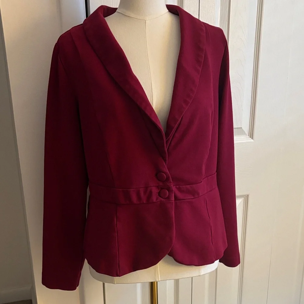 Torrid Deep Red Women's Blazer Torrid size 1 (equivalent size 1X 14/16) - Picture 2 of 7